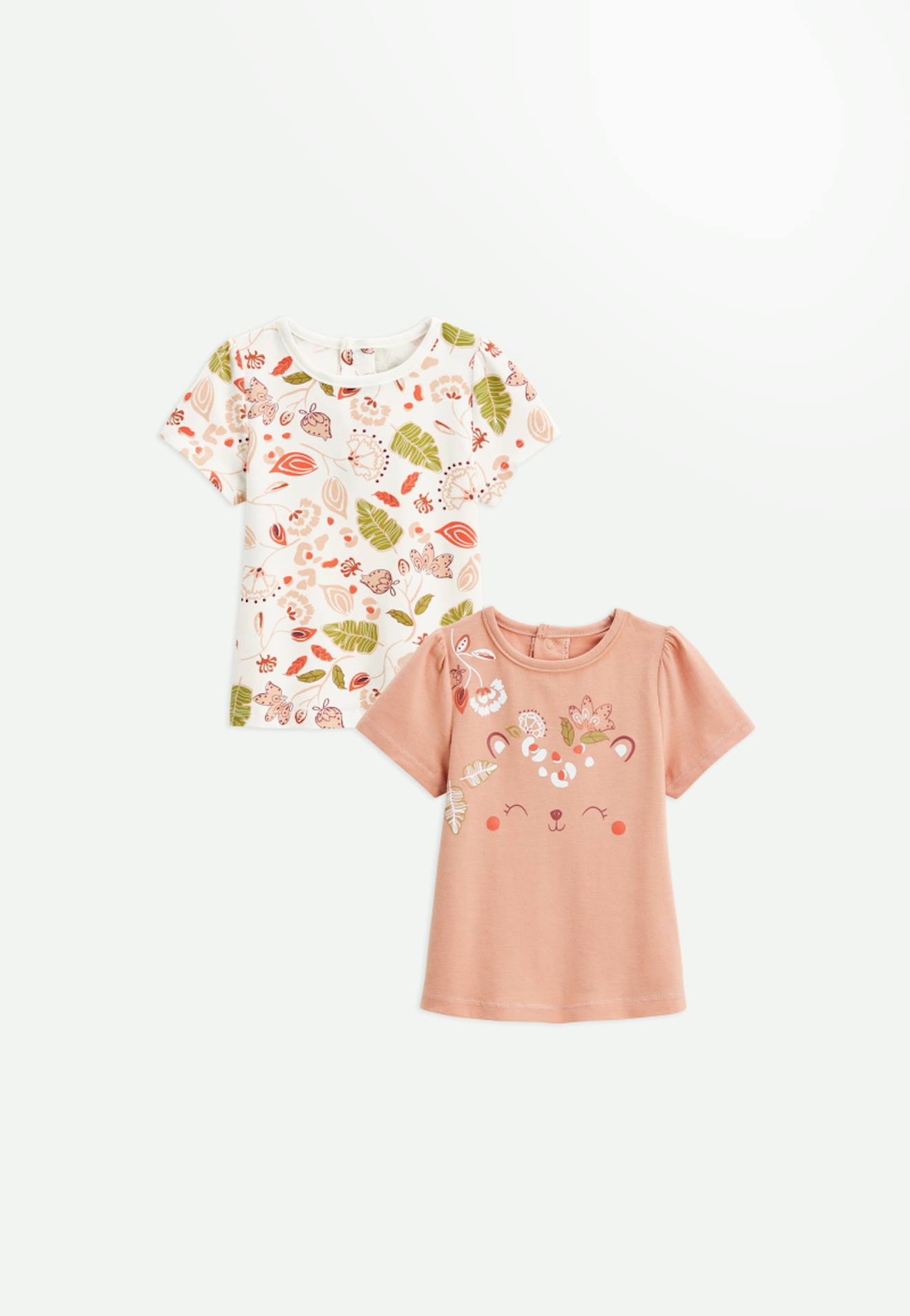 Lot De 2 T-shirts Enfant Manches Courtes Mindanao Ecru