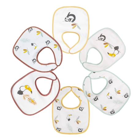 Lot de 6 bavoirs Blanc 1 - vertbaudet enfant 