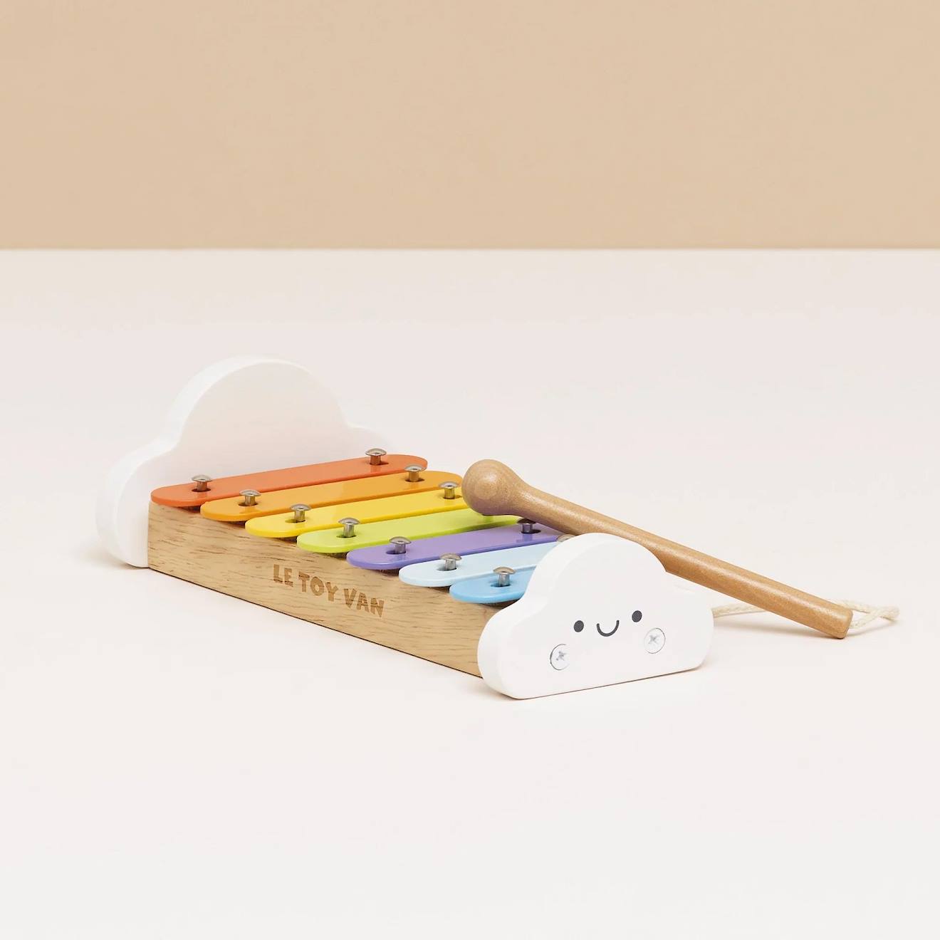 Xylophone Arc-en-ciel En Bois Et Métal Blanc (Le Toy Van) - Image 1