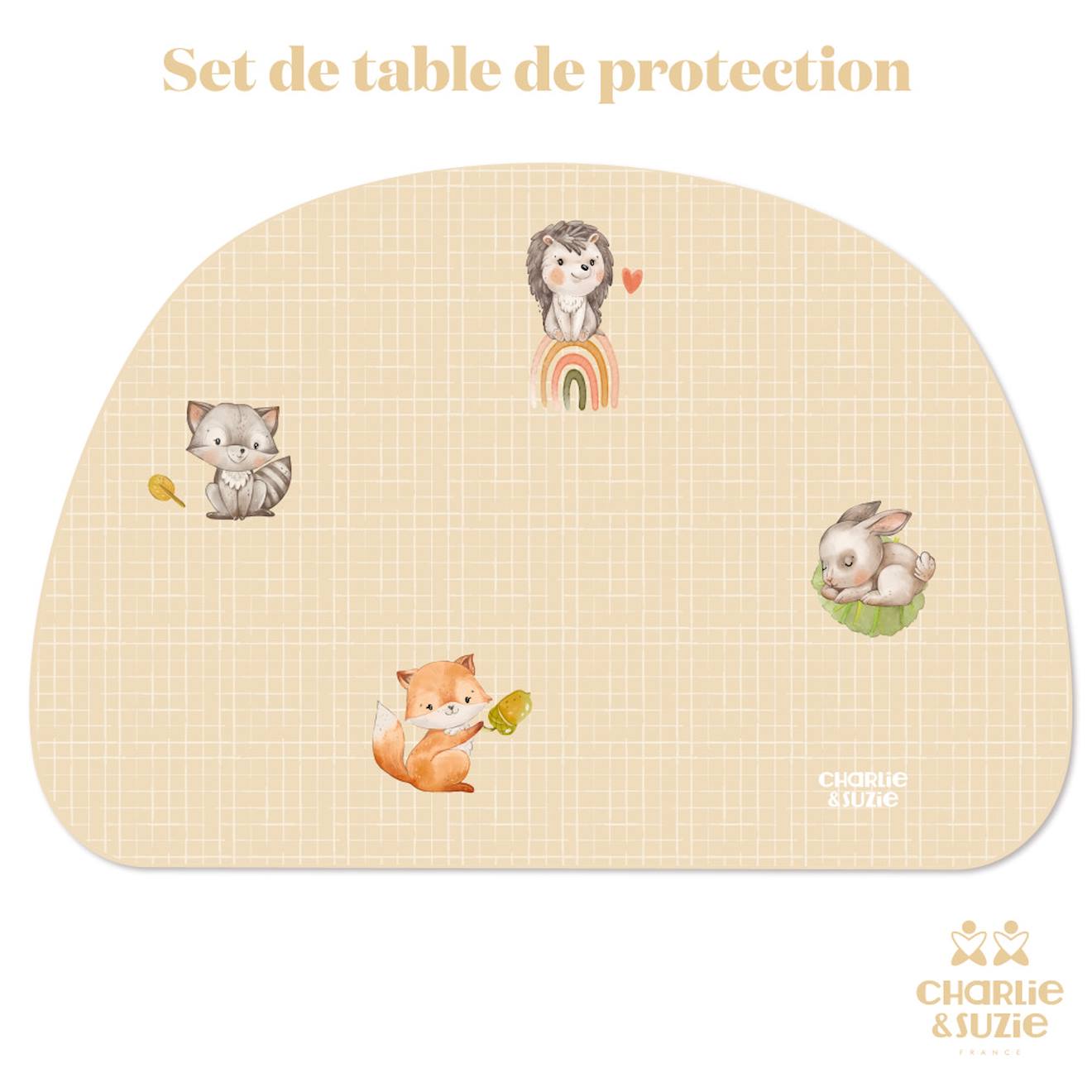 Set De Table Animaux De La Forêt Multicolore