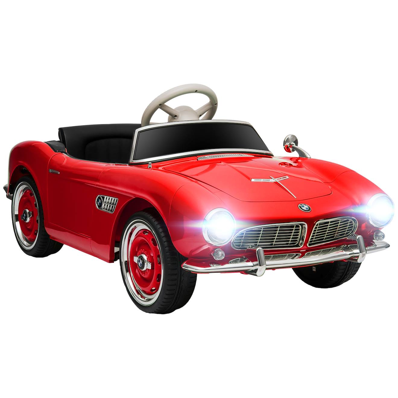 Voiture Électrique Enfant Rétro Bmw 507 - V. Max. 5 Km/h - Télécommande - Effets Sonores Lumineux Rouge