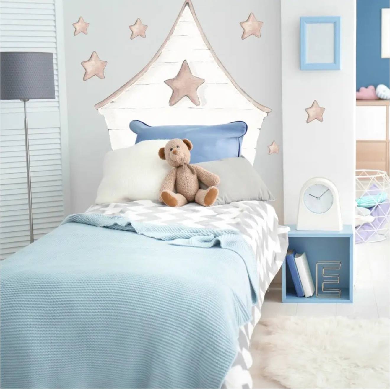 Sticker Mural tête De Lit Enfant Maisonnette Multicolore
