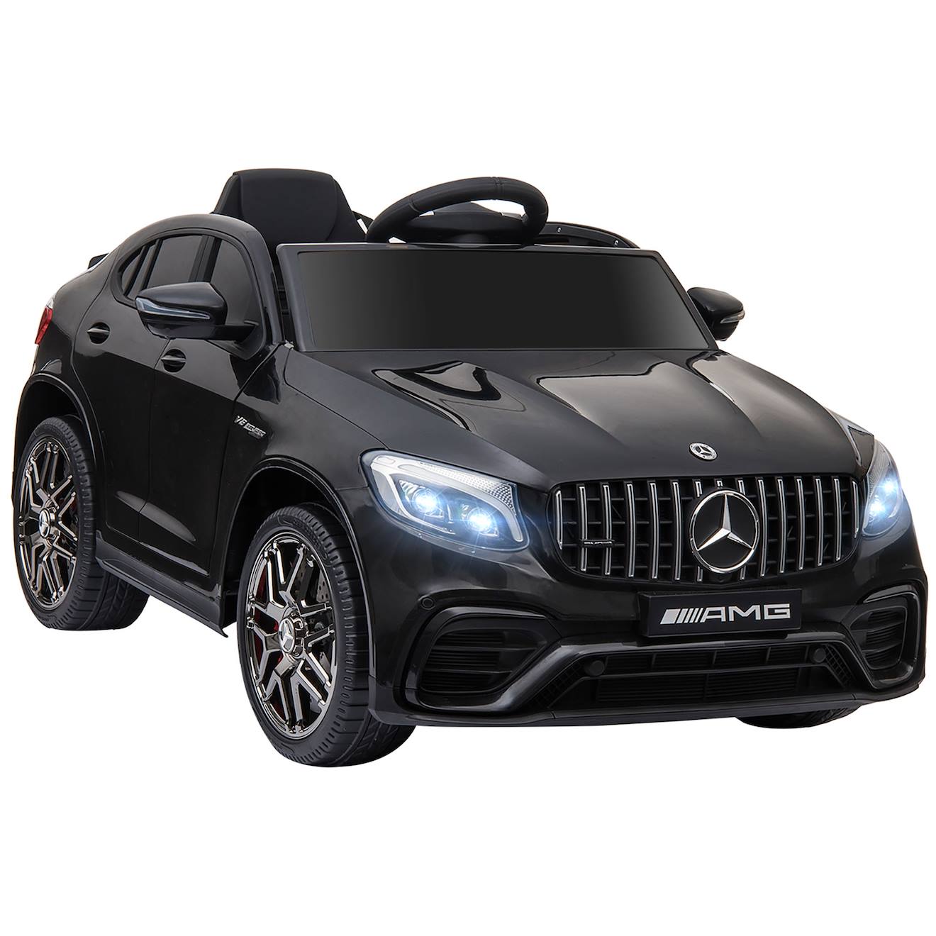Voiture Électrique Enfant Mercedes Glc Amg 12 V 35 W V. 3-5 Km/h Télécommande Effets Sonores Lumineux Noir