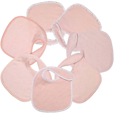Trois Kilos Sept - Lot De 7 Bavoirs Rose