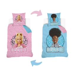 Linge de maison et décoration-Linge de lit enfant-Housse de couette barbie réversible coton