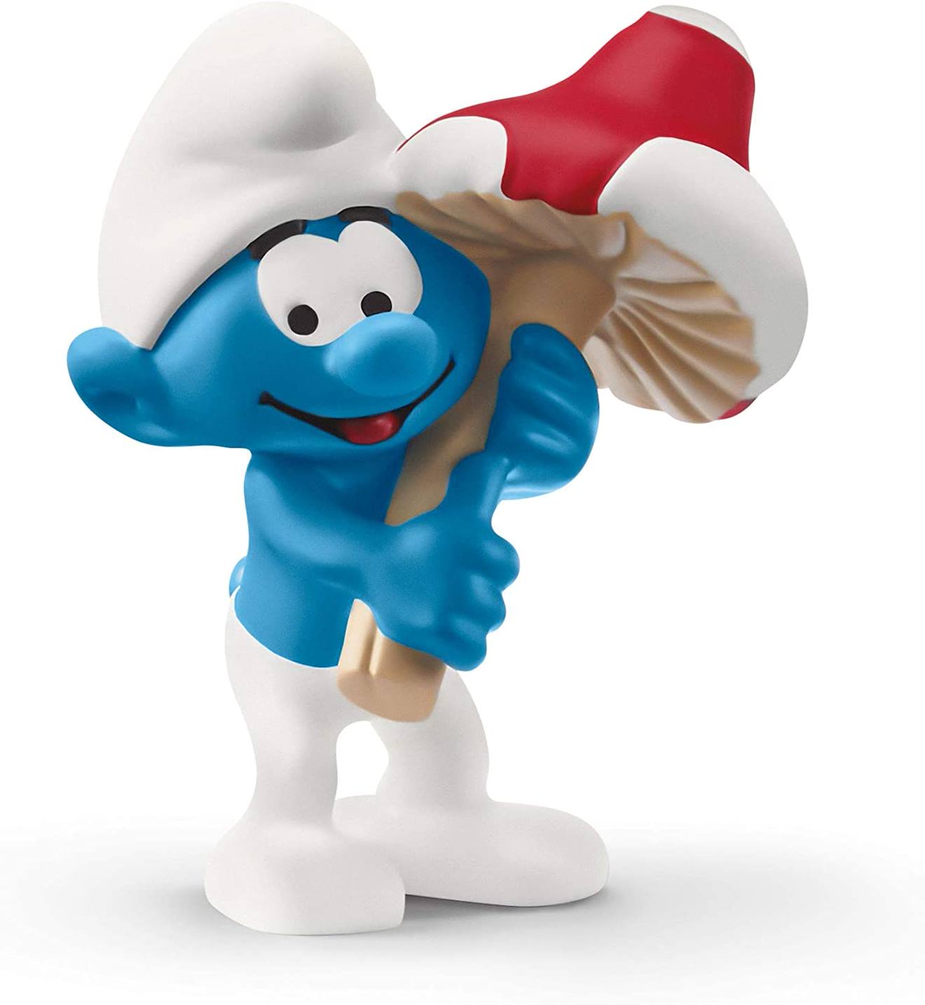 Figurine Schtroumpf Avec Champignon Bleu
