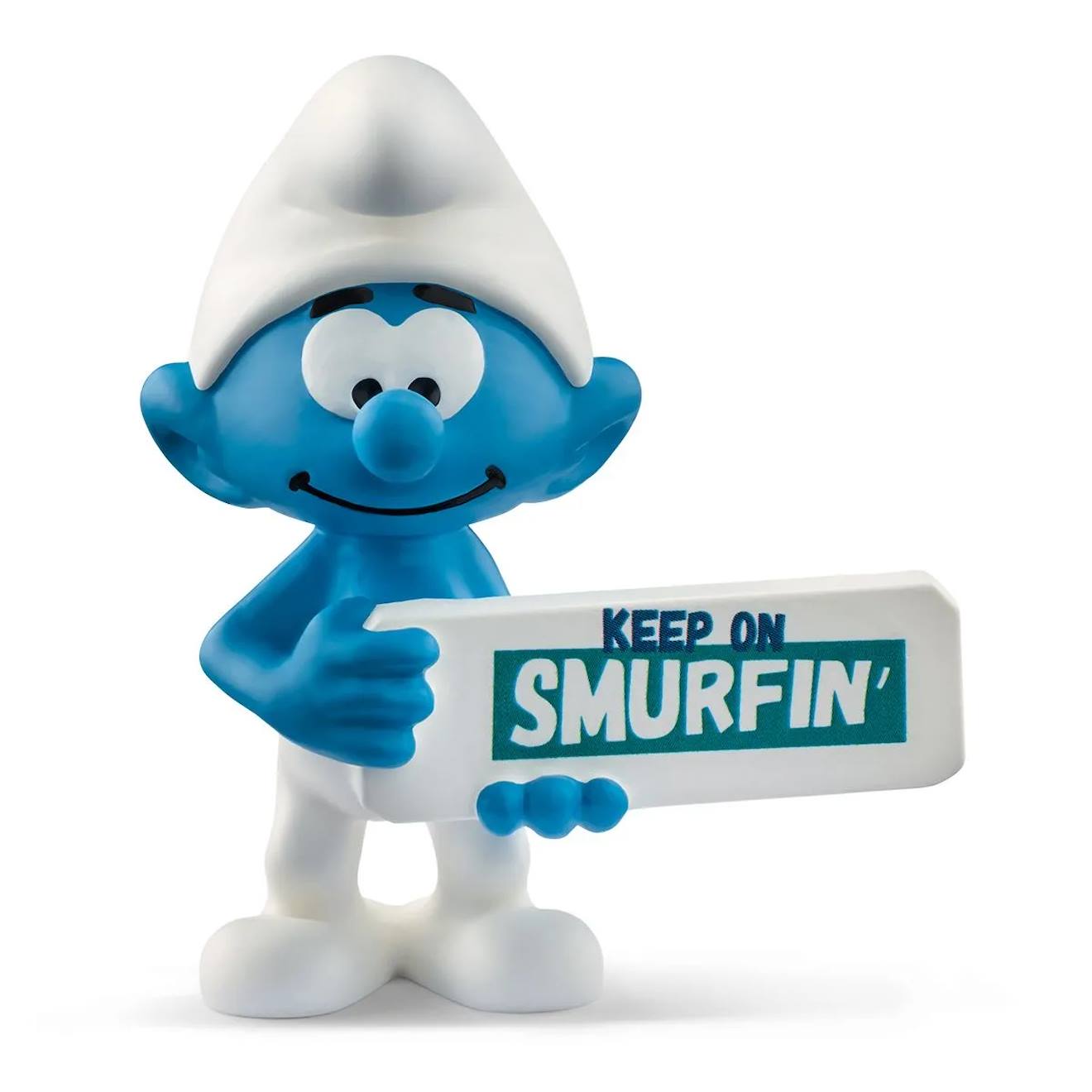 Figurine Schtroumpf Avec Panneau Smurfin’ Bleu