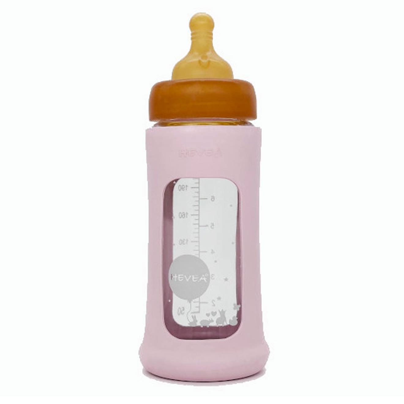 Biberon En Verre Avec Housse De Protection - Seafoam Blue - 250 Ml Rose