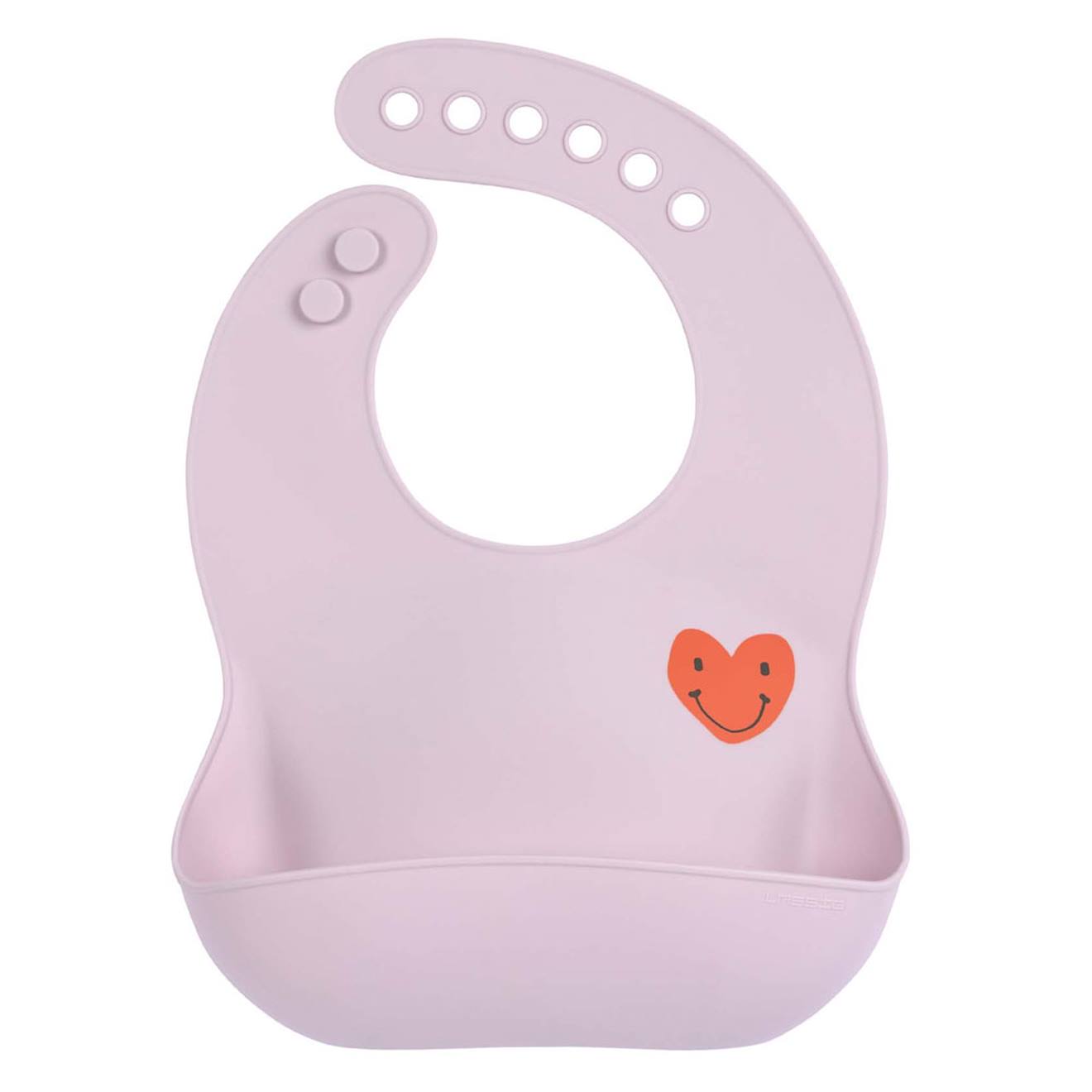 Bavoir En Silicone Happy Rascals Coeur Rose