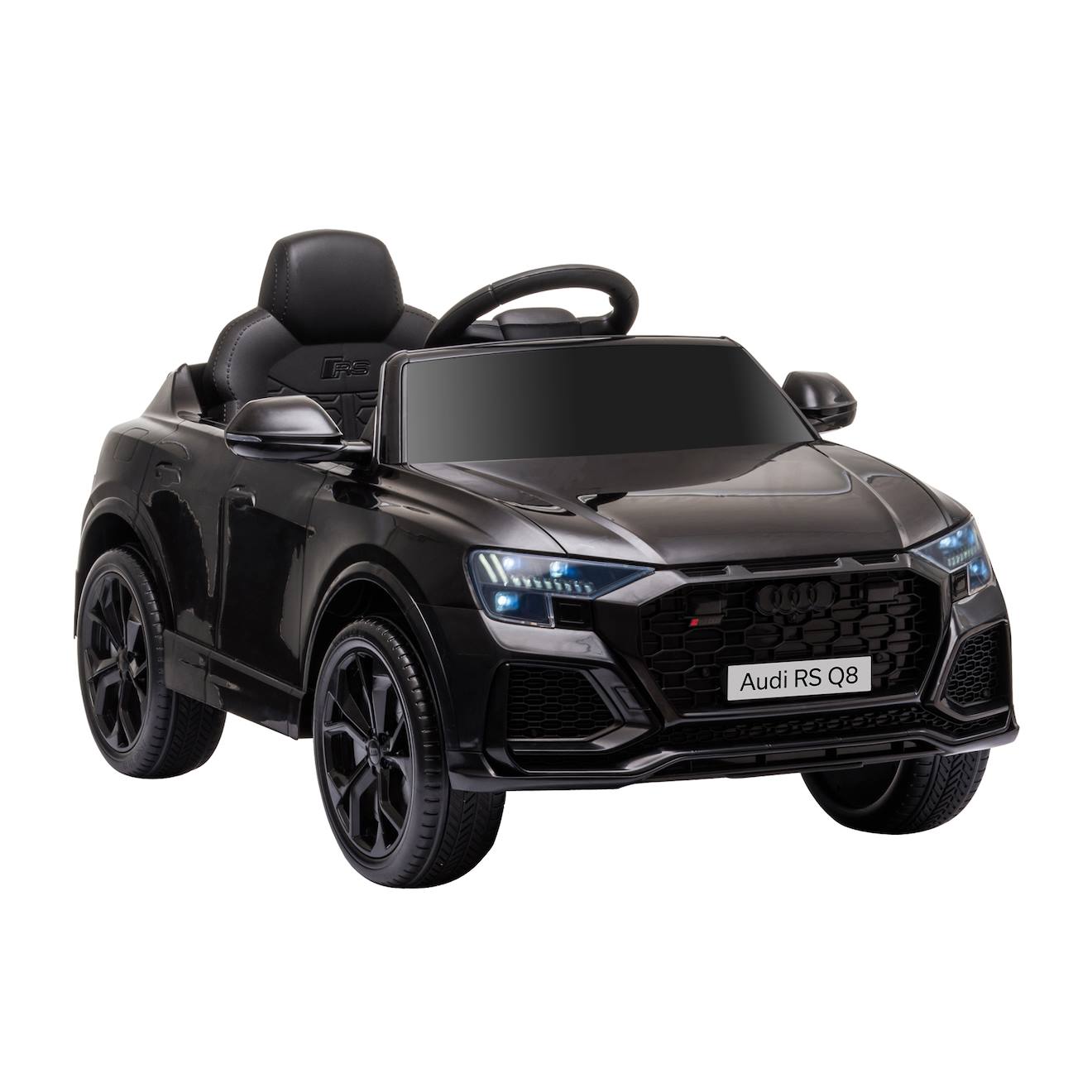Voiture Électrique Enfant Audi Rs Q8 - 2 Moteurs - Télécommande - Effets Sonores, Lumineux Noir