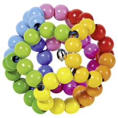 Jouet-Premier âge-Hochet balle flexible en bois