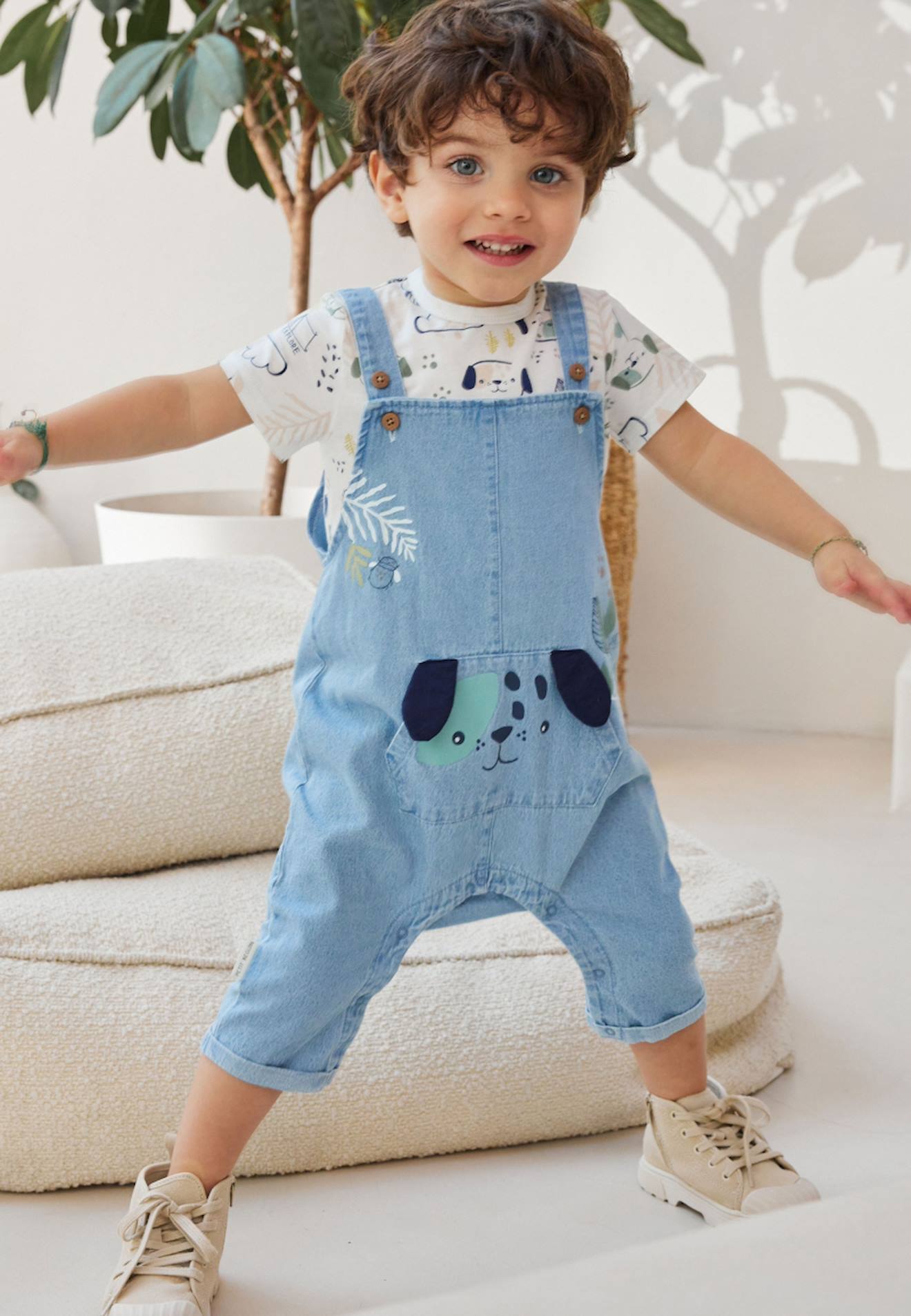 Ensemble Salopette Bébé Et T-shirt Elliot Bleu