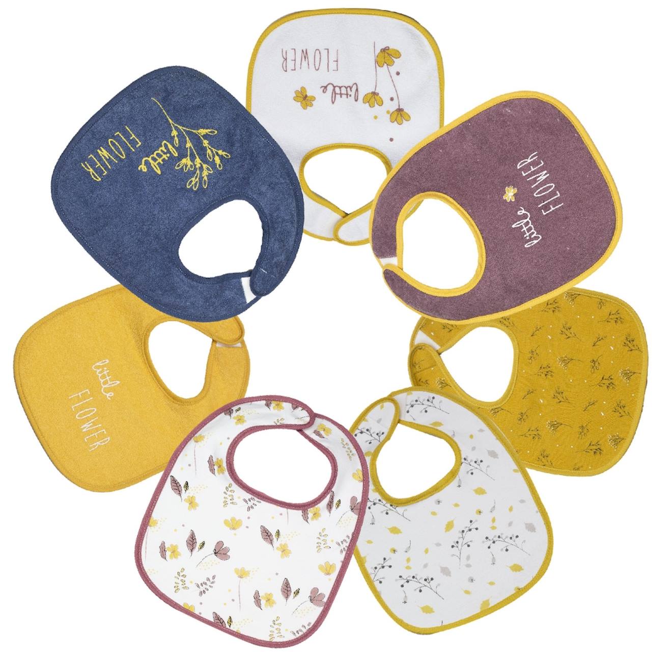 Lot De 7 Bavoirs Waterproof Jaune