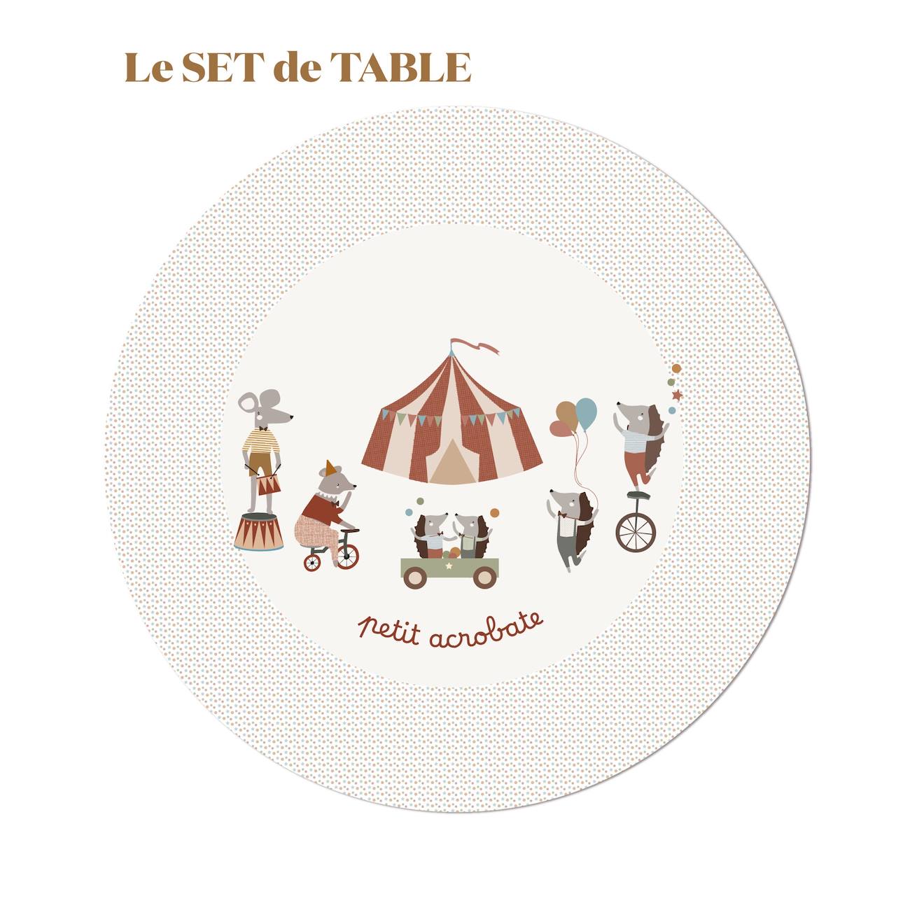 Set De Table Circus Petit Acrobate Multicolore