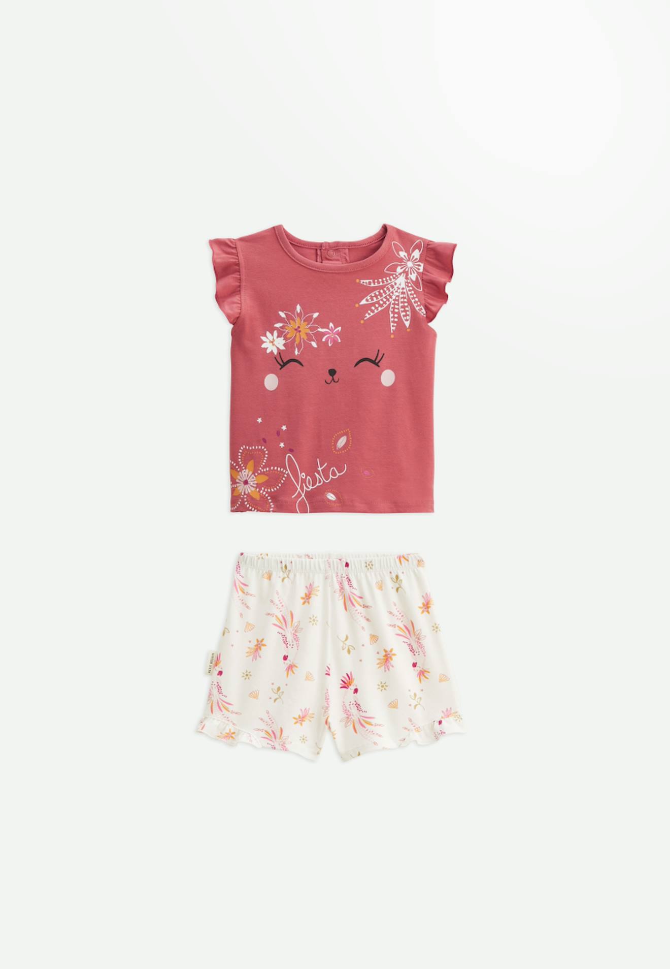 Pyjama Enfant 2 Pièces Manches Courtes Fiesta Terracotta