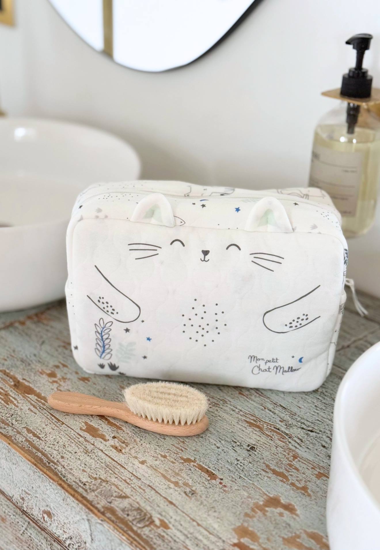 Trousse De Toilette Bébé Chatmallow Ecru