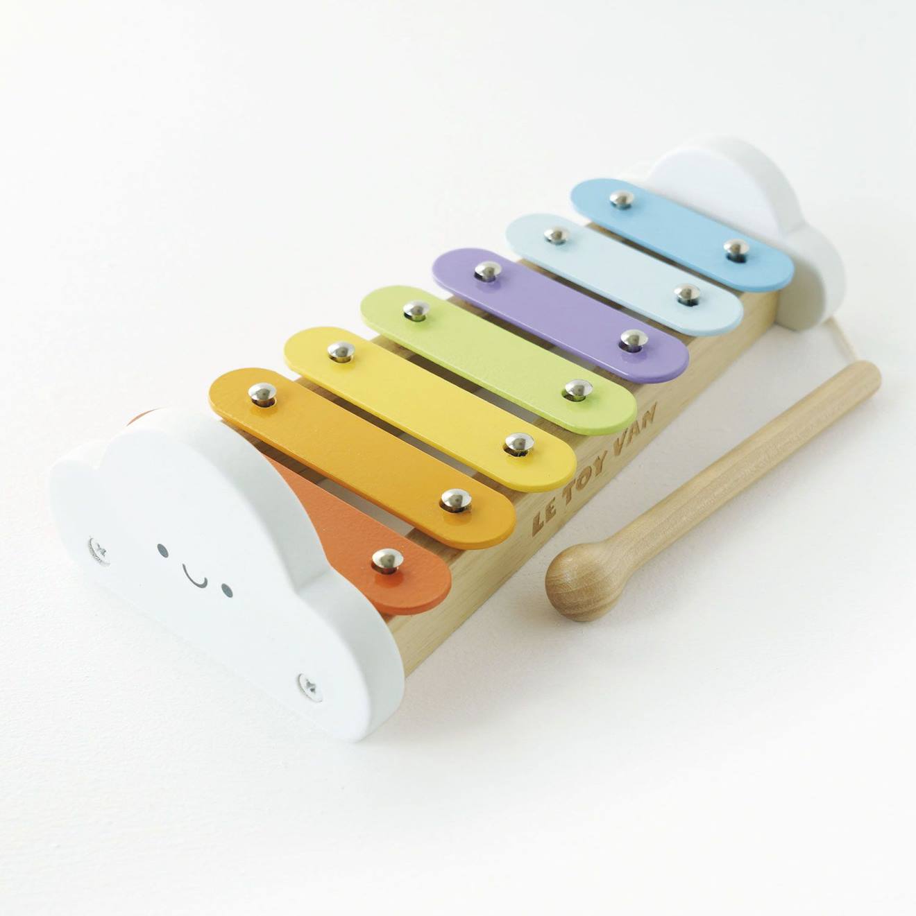 Xylophone Arc-en-ciel En Bois Et Métal Blanc (Le Toy Van) - Image 2