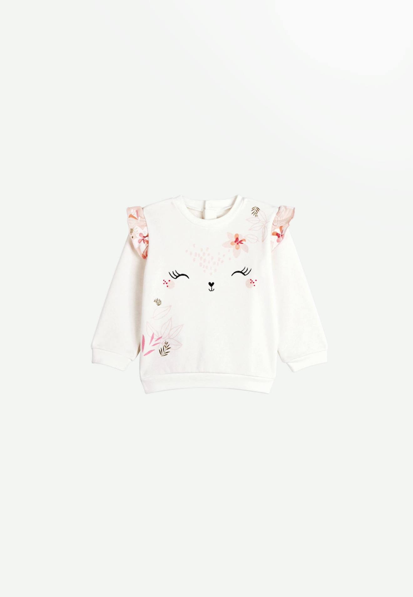 Sweat-shirt Bébé En Molleton Kalaoupe Ecru