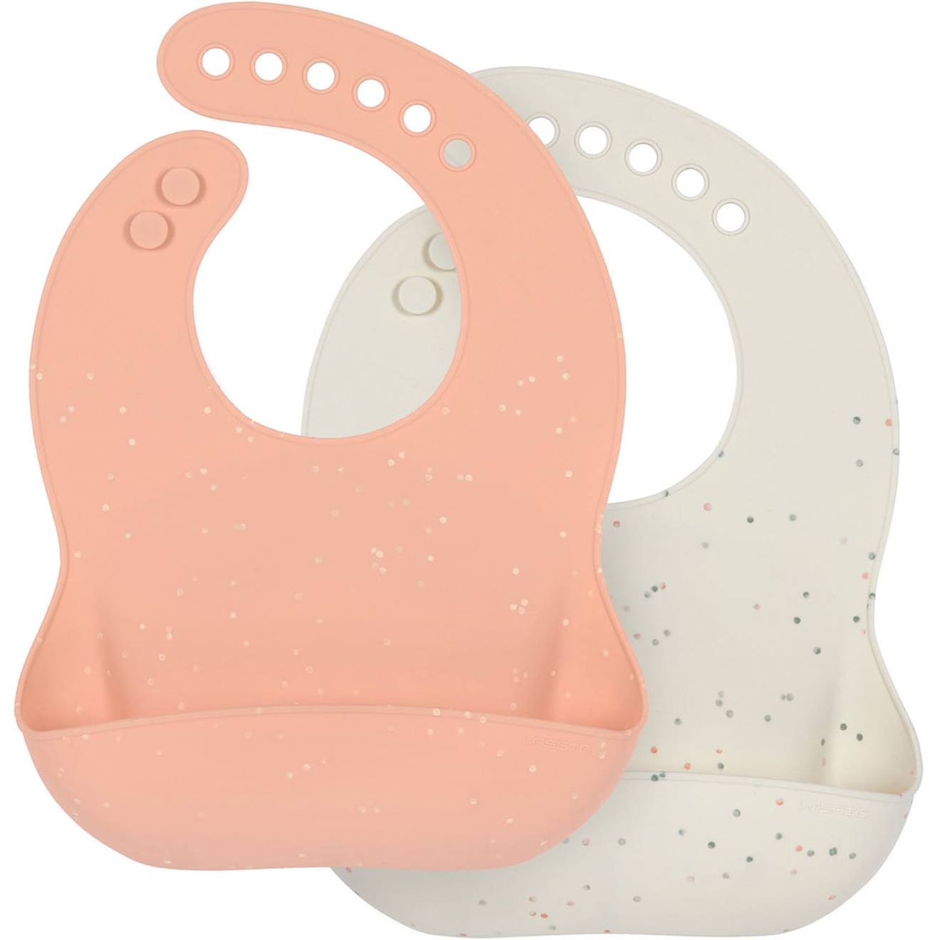 Lot De 2 Bavoirs En Silicone Rose