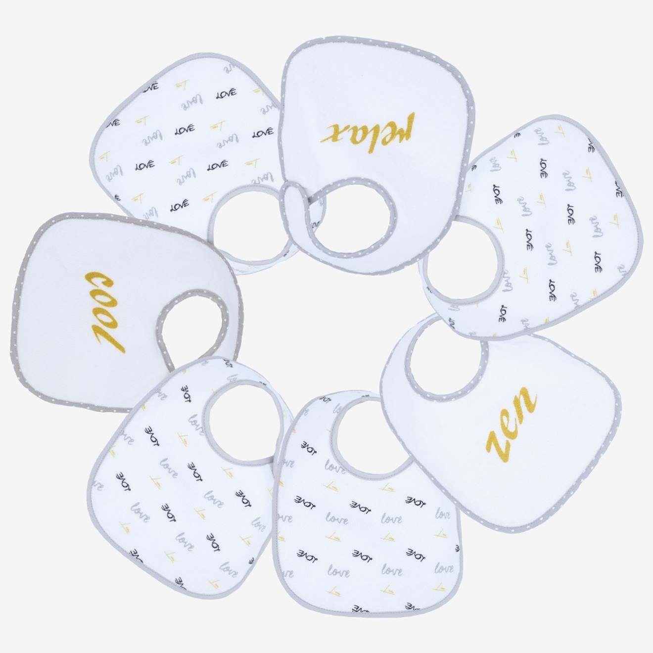 Lot De 7 Bavoirs Bébé Jaune