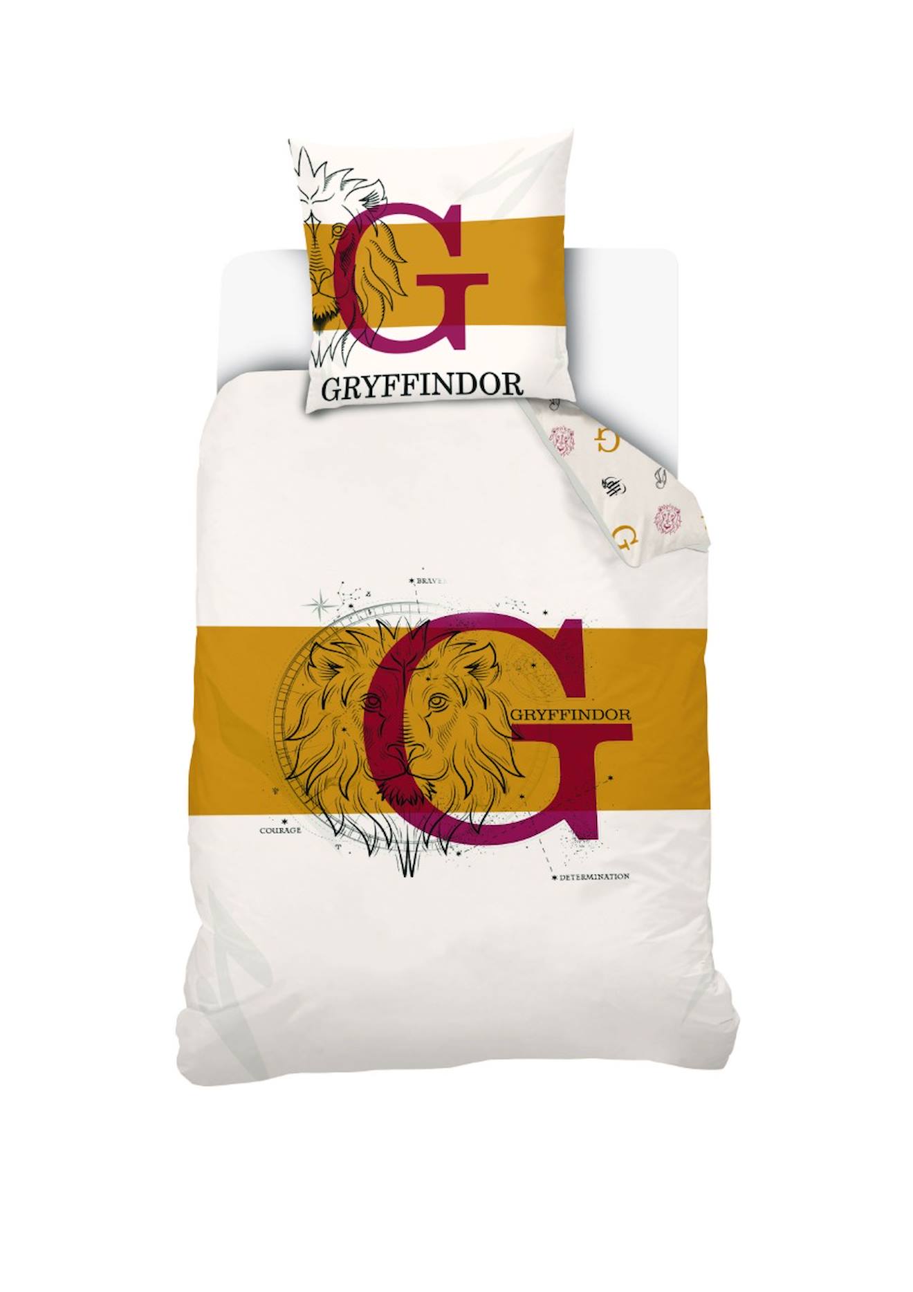 Housse De Couette Harry Potter Gryffondor Coton Blanc