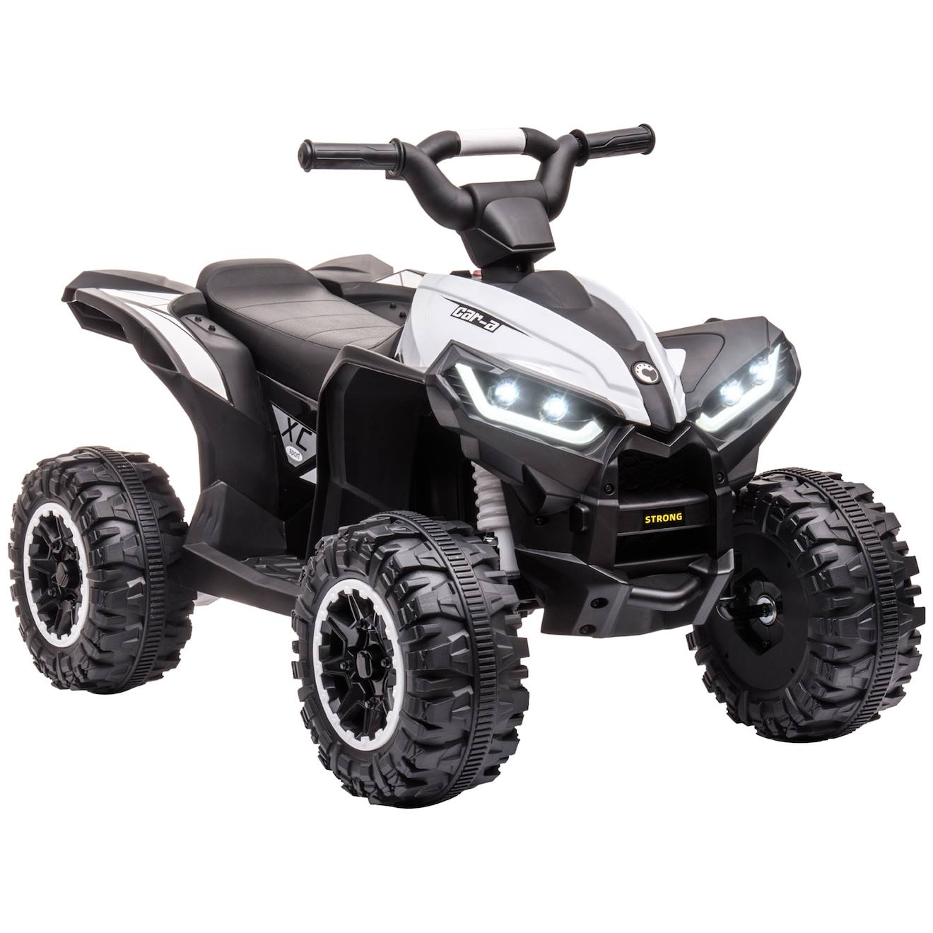 Quad Buggy Électrique Enfant 12 V 3 Km/h Max. Effets Lumineux Et Sonores Blanc
