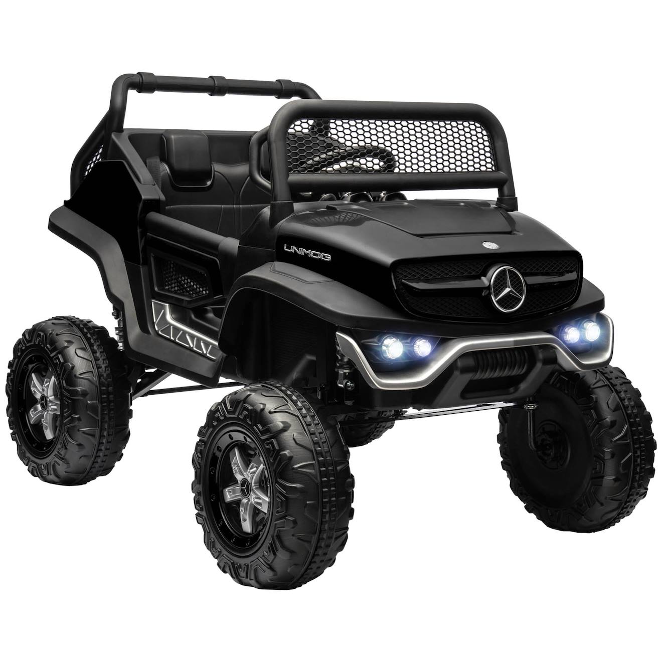 Voiture Électrique 4x4 Enfant 12 V Mercedes-benz Unimog Télécommande Effets Lumineux Sonores Noir