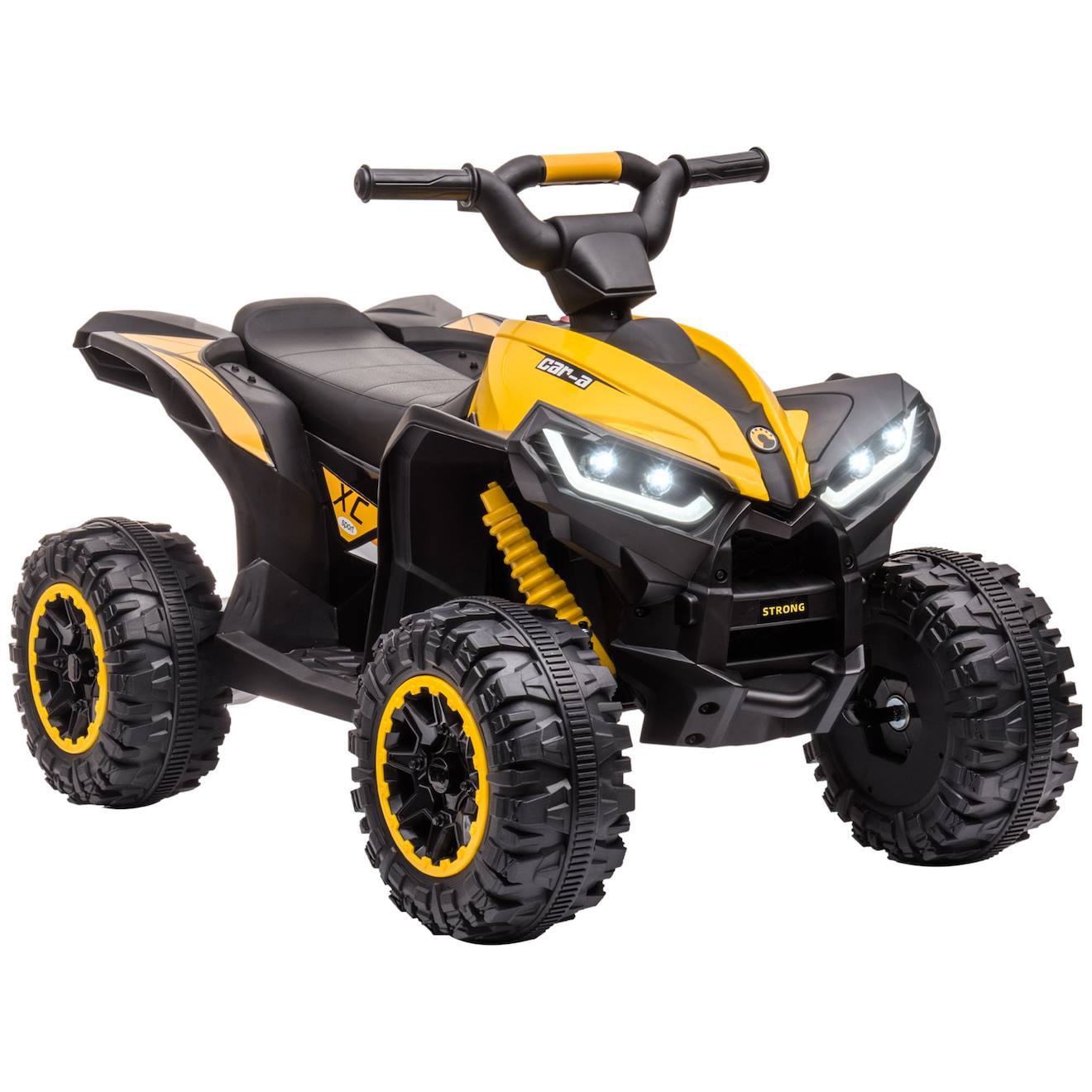 Quad Buggy Électrique Enfant 12 V 3 Km/h Max. Effets Lumineux Et Sonores Jaune