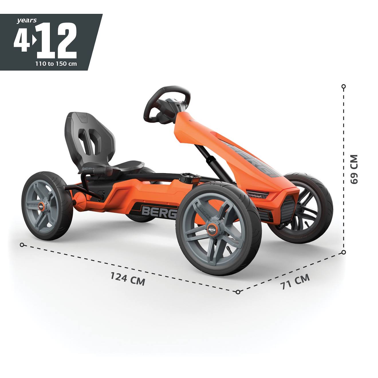 Kart À Pédale Rally Nrg Orange
