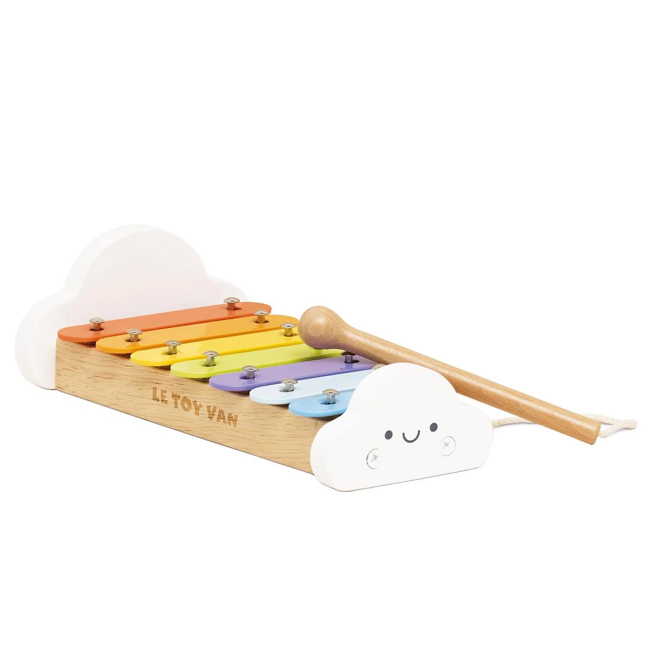 Xylophone Arc-en-ciel En Bois Et Métal Blanc