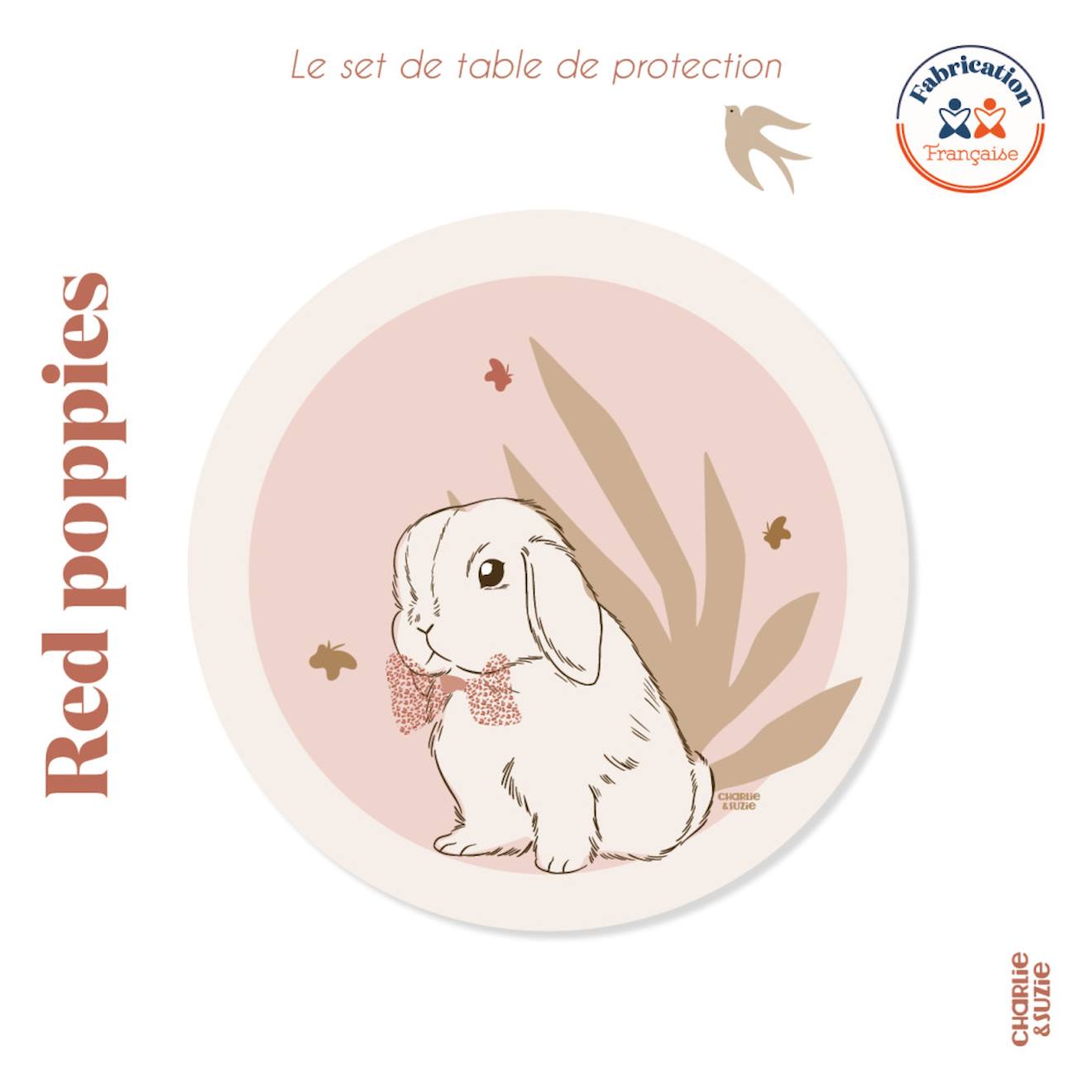 Set De Table Lapin Red Poppies Multicolore
