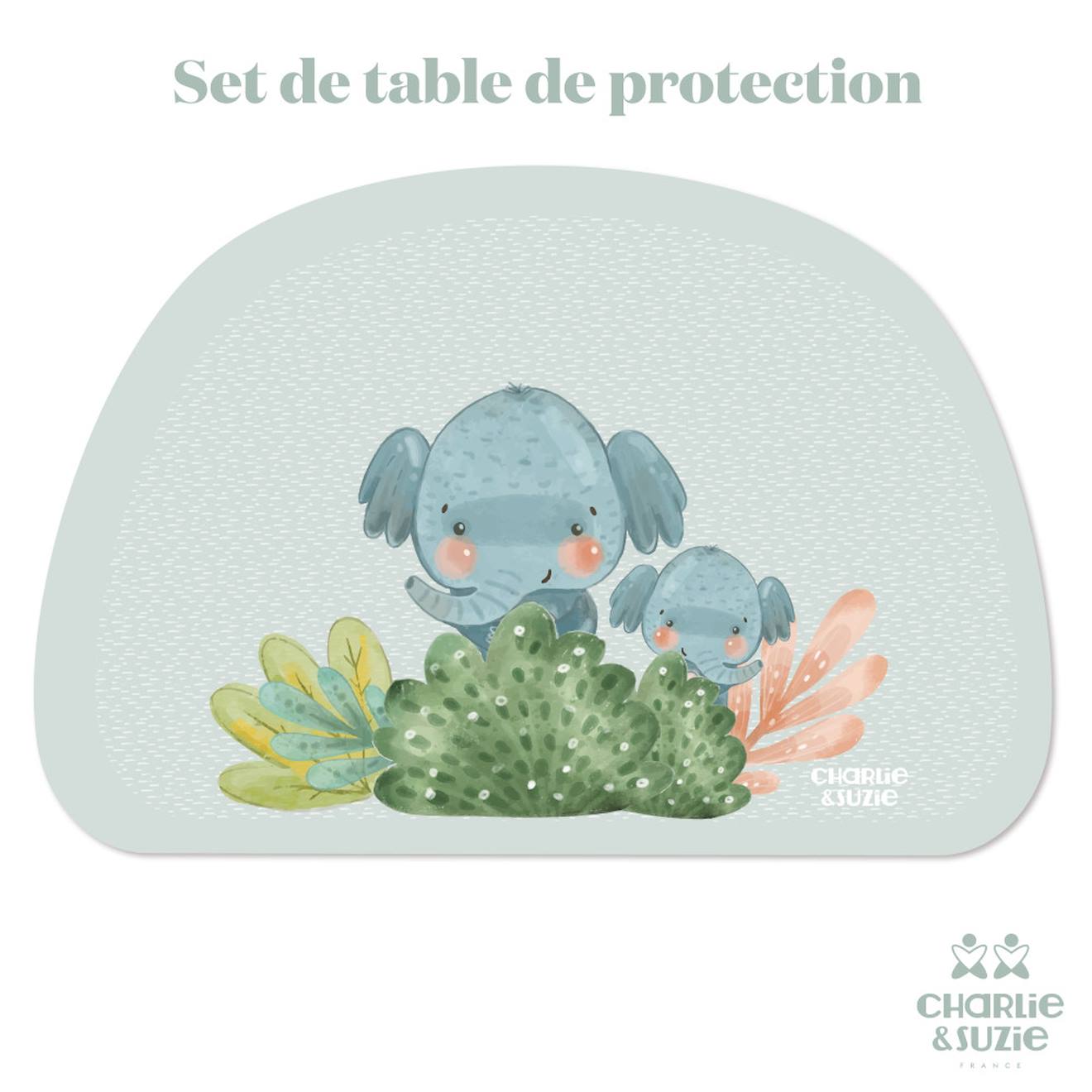 Set De Table Éléphanteau Multicolore