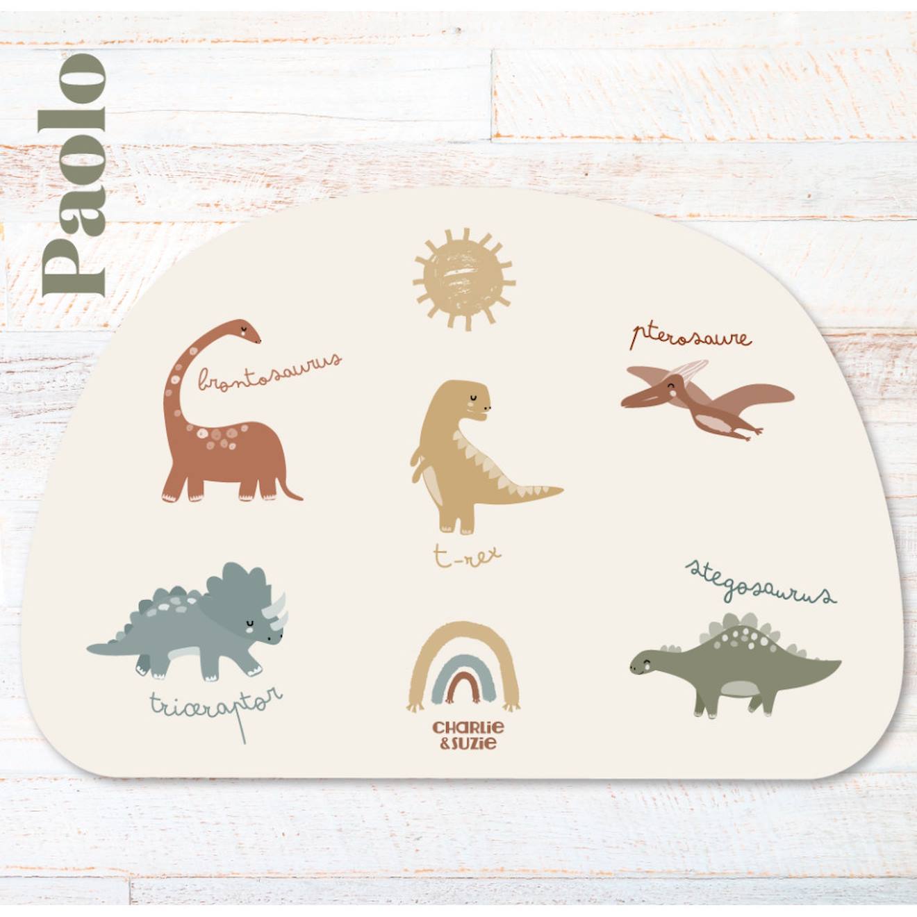 Charlie & Suzie - Set De Table mes Dinos Paolo Multicolore