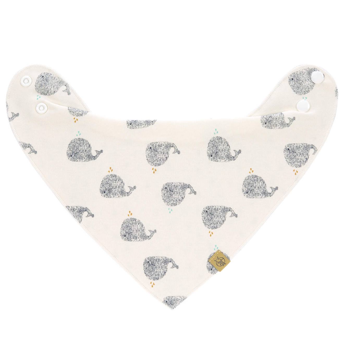 Bavoir Bandana Baleine Blanc
