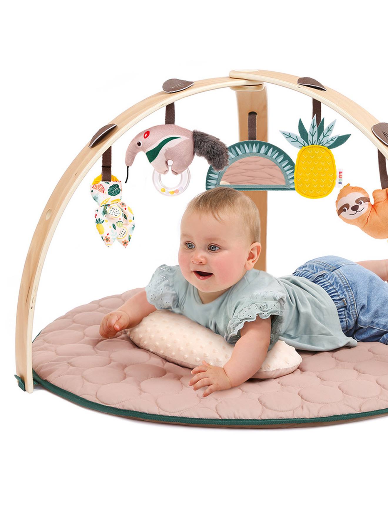 Tapis d'éveil avec arche en bois multicolore