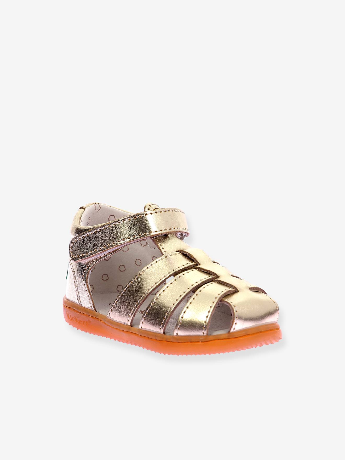 Sandales Cuir Bébé Bigflo Kickers® Or