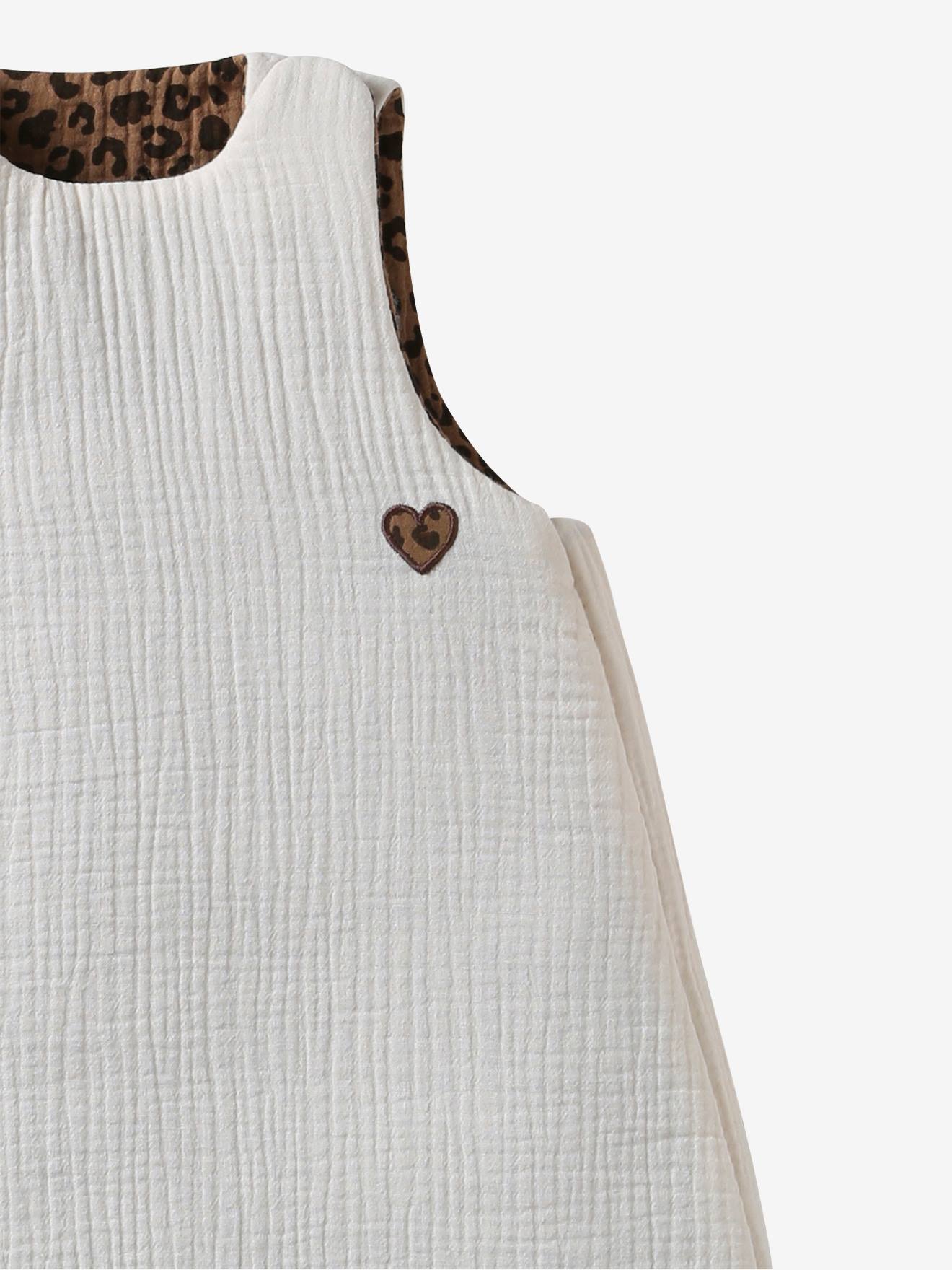 Gigoteuse été réversible en gaze de coton écru/léopard (Envie De Fraise) - Image 3