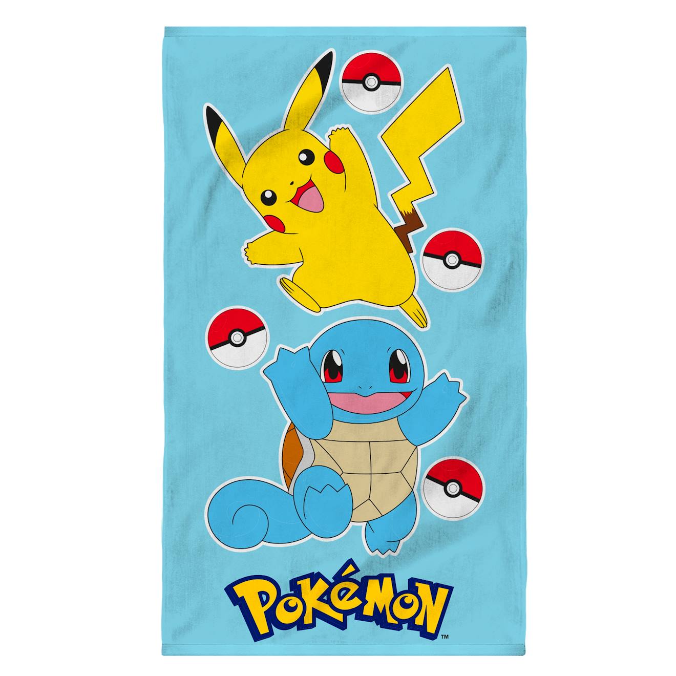 Serviette De Bain Et De Plage Imprimée 100% Coton, Pokemon Port Bleu Ciel