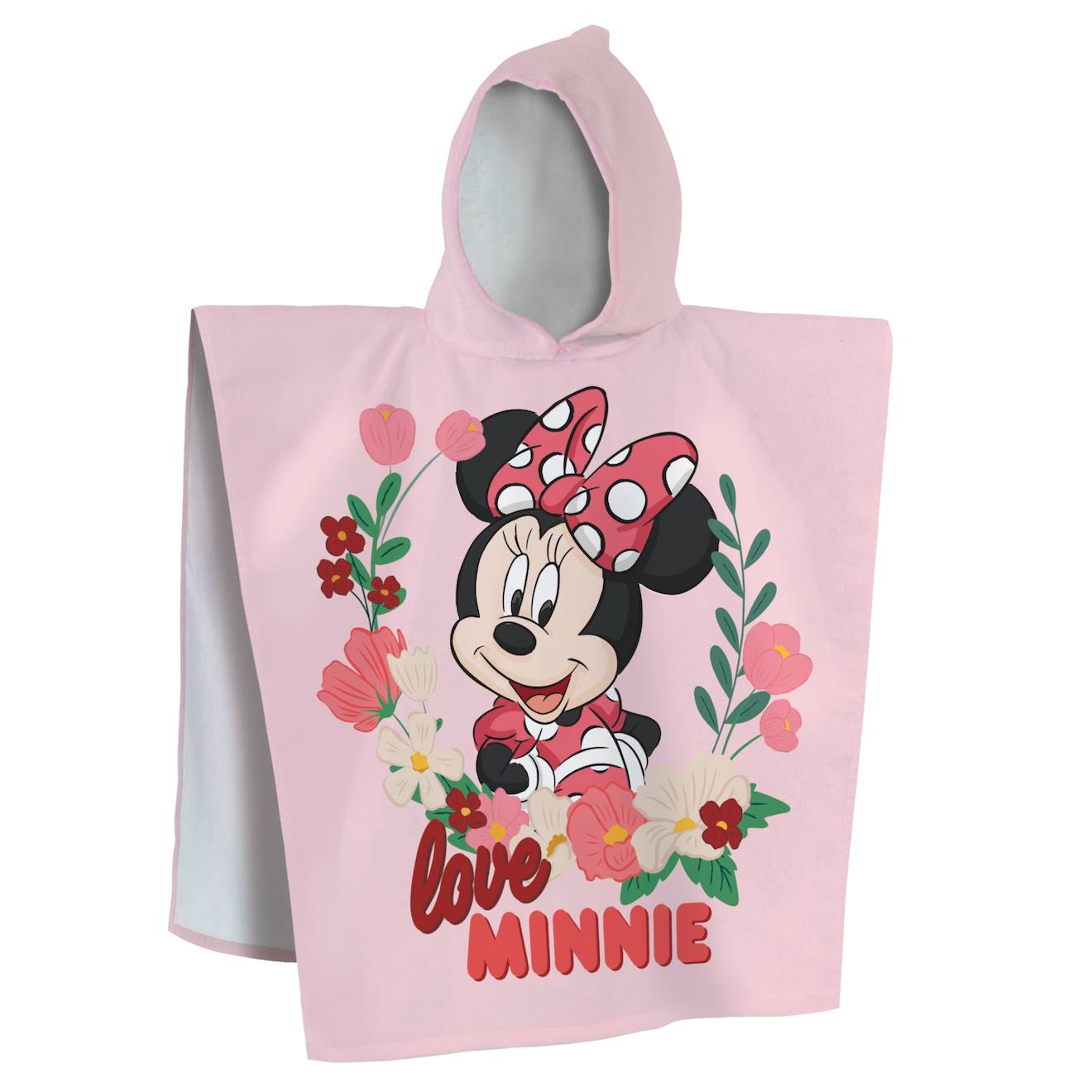 Cape De Bain Imprimée 100% Coton, Disney Home Minnie Cute Rose