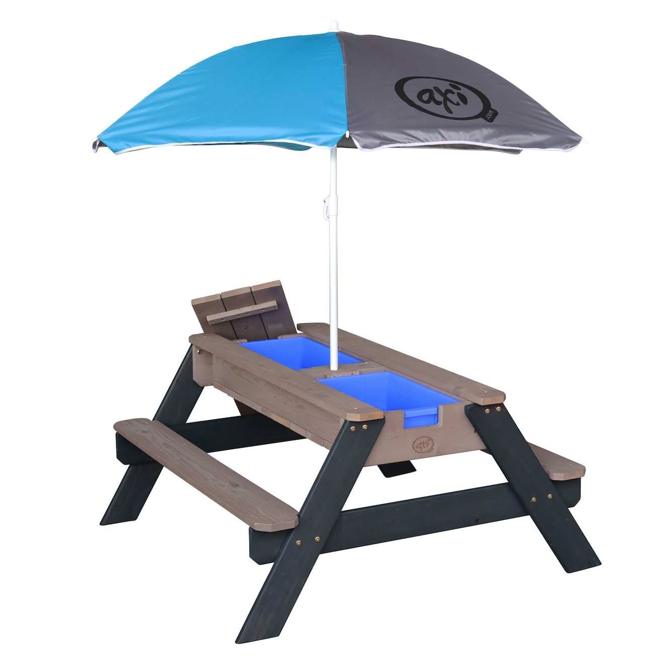 Table Pique-nique Sable Et Eau - Parasol Inclus, Idéale Pour Enfants Gris