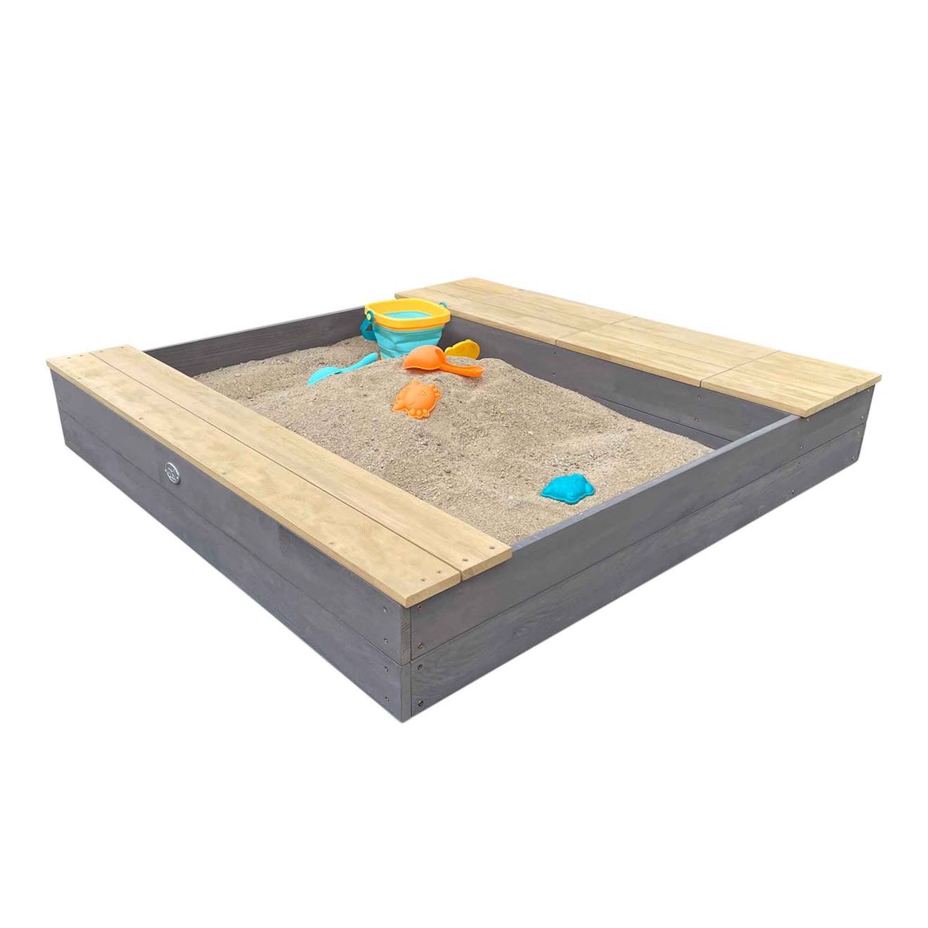 Bac À Sable Et Espace De Rangement En Bois Gris