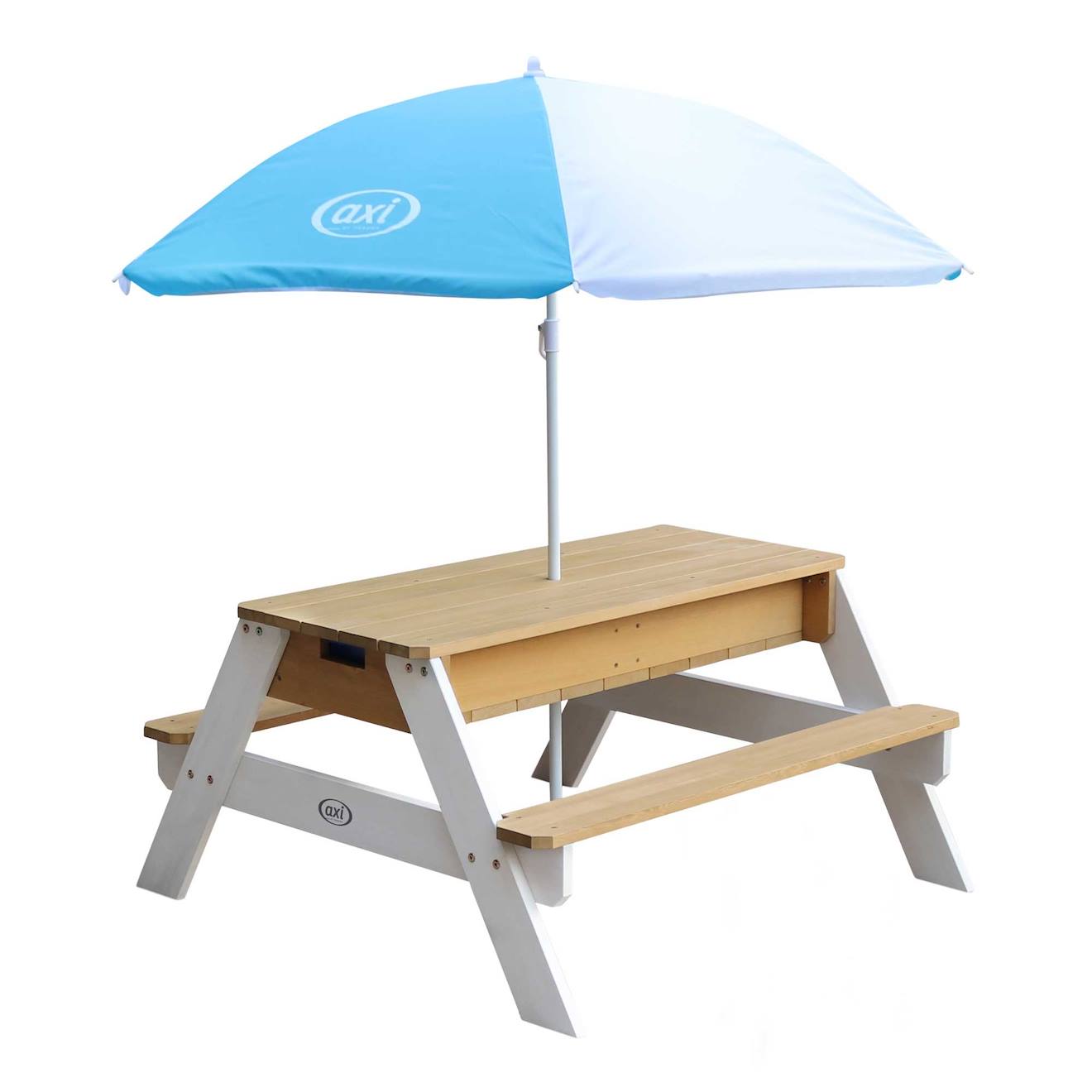 Table Pique-nique Sable Et Eau - Parasol Inclus, Idéale Pour Enfants Blanc