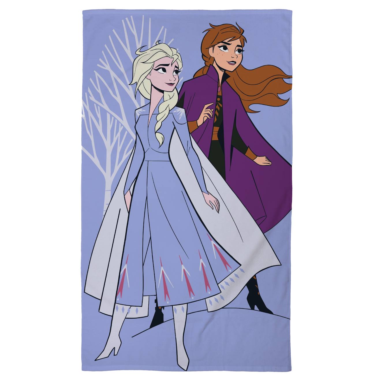 Serviette De Bain Et De Plage Imprimée 100% Coton, Disney Home Frozen Sisters Violet