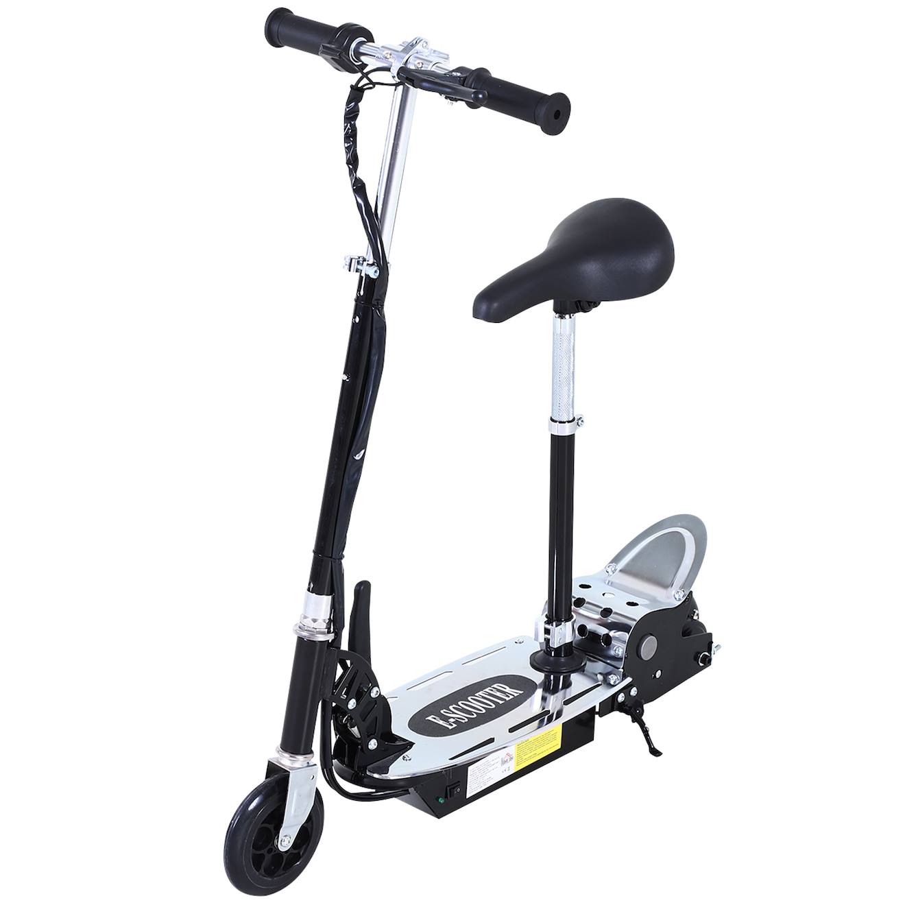 Trottinette Électrique Enfant Pliable 120w 10 Km/h Max. Hauteur Guidon Et Selle Réglable Noir