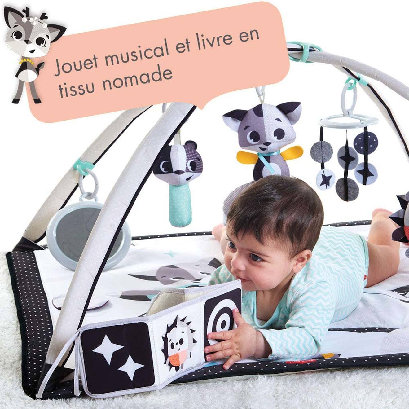 Tapis D’éveil Bébé Musical Gymini, Collection Black & White Magical Tales (Tiny Love) - Image 2