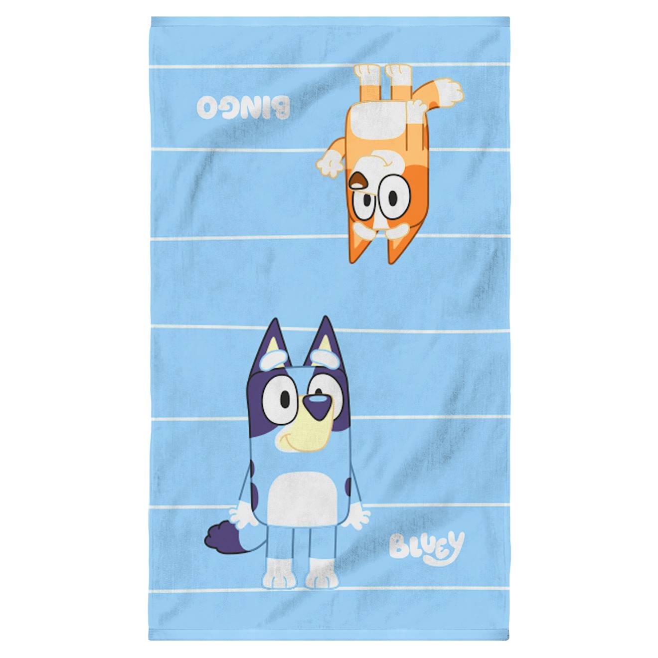 Serviette De Bain Et De Plage Imprimée 100% Coton, Bluey Duo Bleu Ciel