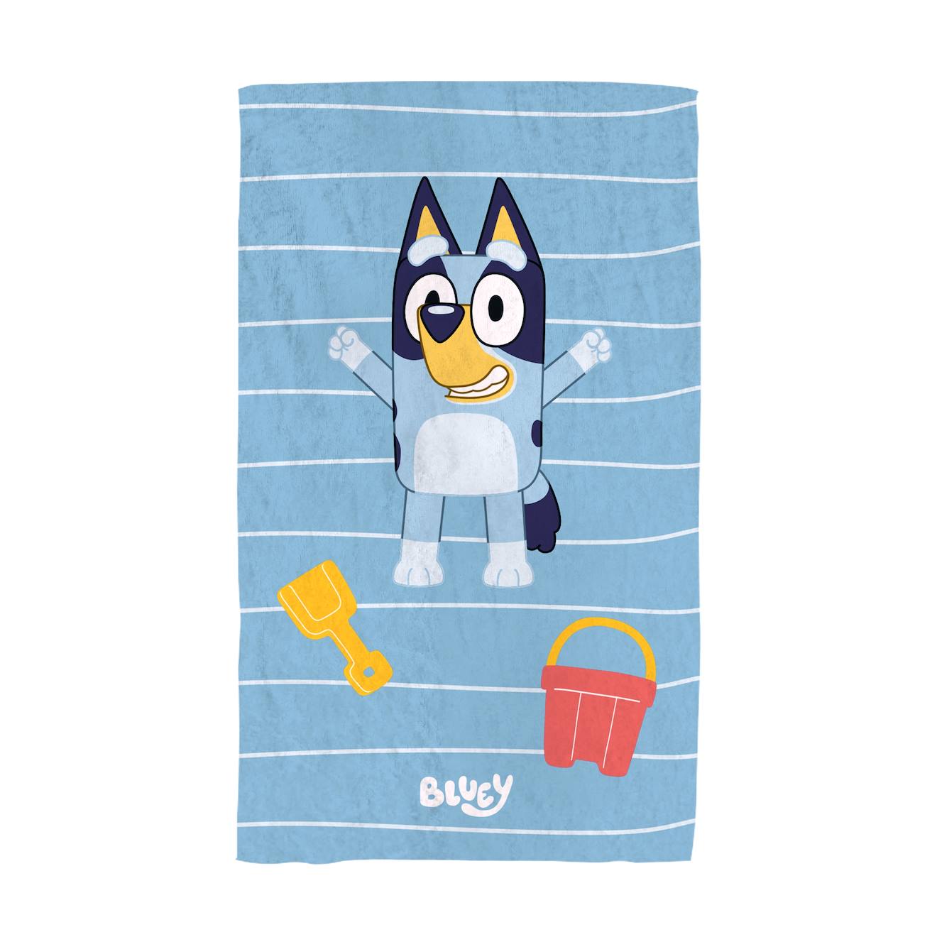 Drap De Plage Imprimé 100% Coton, Bluey Hourra Bleu