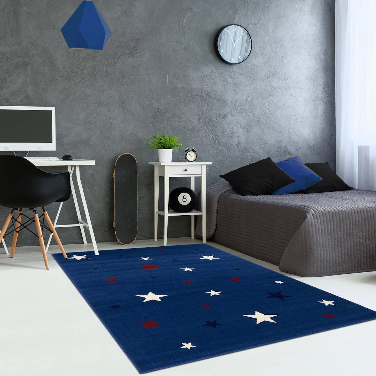 Tapis Enfant Tissé Af1 Nightsky Bleu