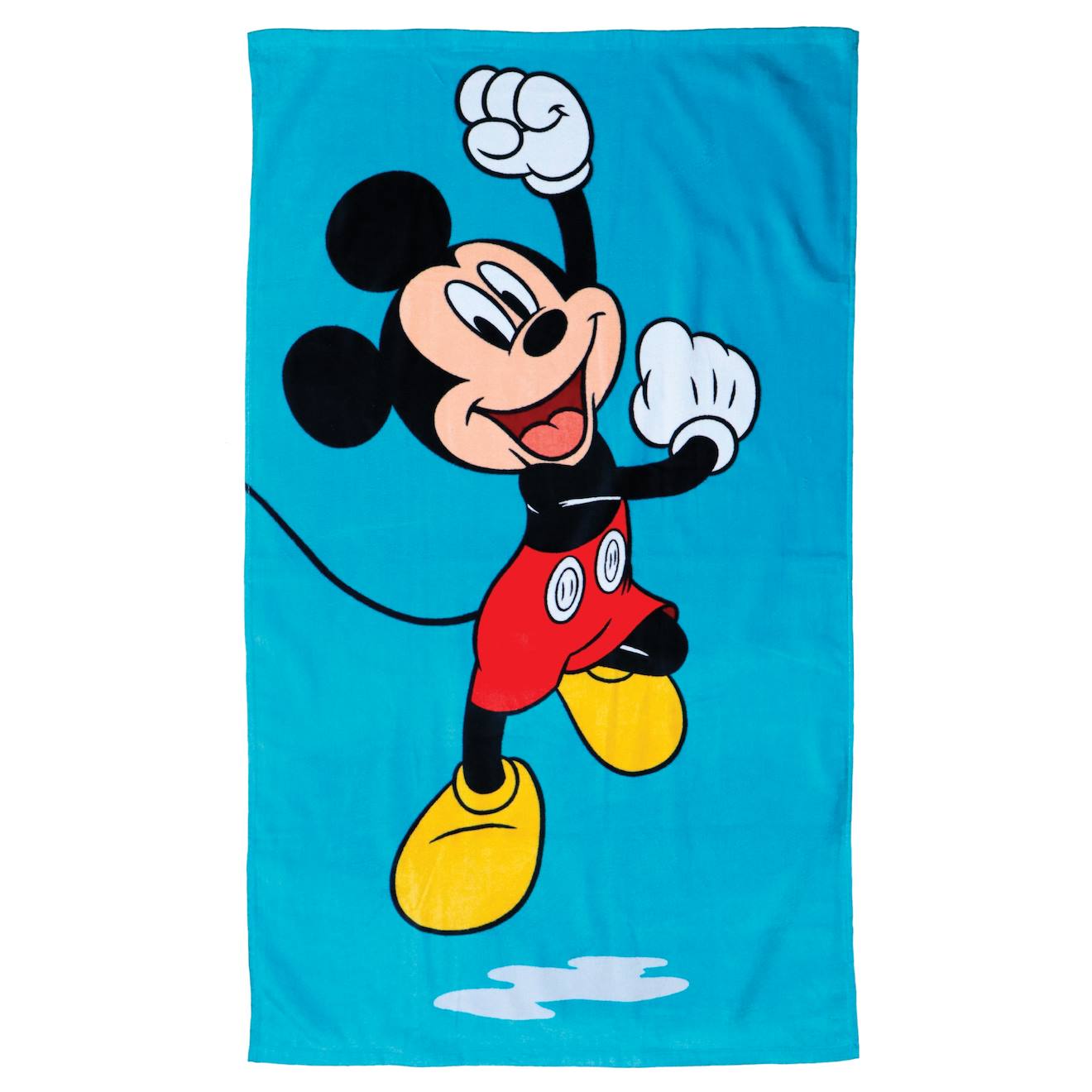 Serviette de bain et de plage imprimée 100% coton, mickey blue bleu ciel