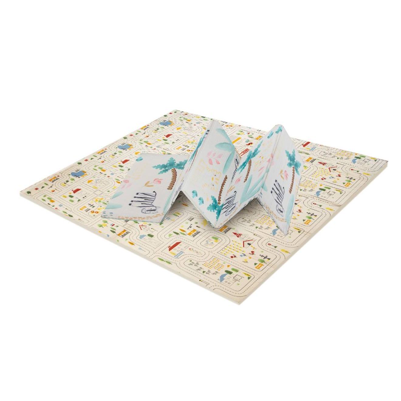 Tapis De Jeu Pliable Xxl Animaux - Ville